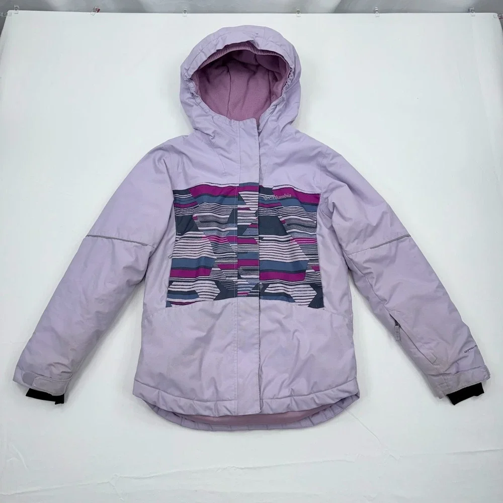 Columbia Omni-Heat Insulated Jacket Girls Medium 10-12 Hooded Full Zip Omni-Tech